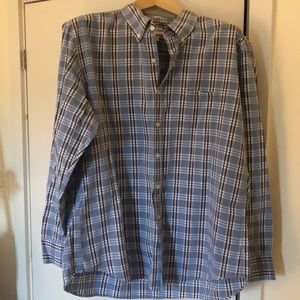 J Crew EUC Blue Plaid Button Down XXL Tailored Fit